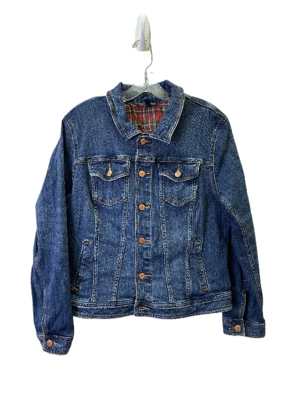 Men's Coats for SkiingJacket Denim By Talbots In Blue, Size: Xl