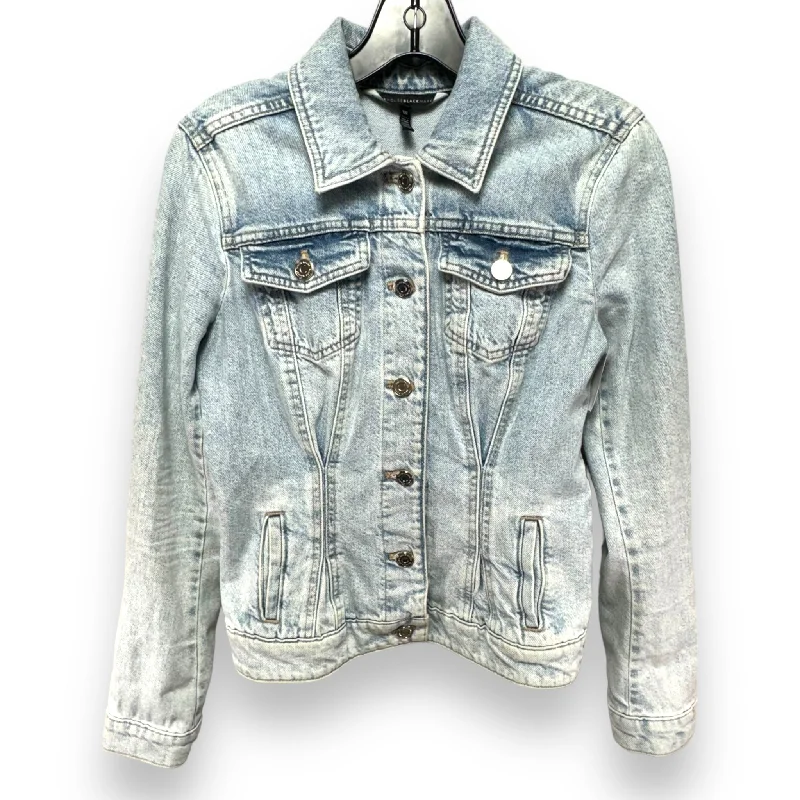 Lightweight Men's WindbreakersSlim Trucker Denim Jacket By White House Black Market In Blue Denim, Size: Xs Lightweight Men's WindbreakersSlim Trucker Denim Jacket By White House Black Market In Blue Denim, Size: Xs