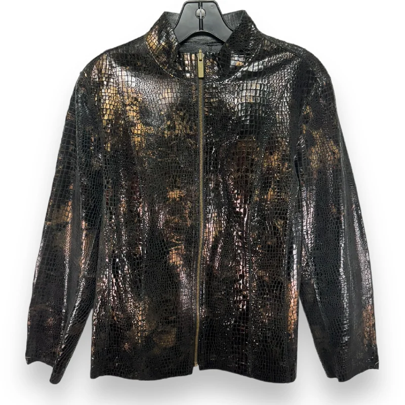 Men's Coats for SkiingJacket Leather By Chicos In Snakeskin Print, Size: L