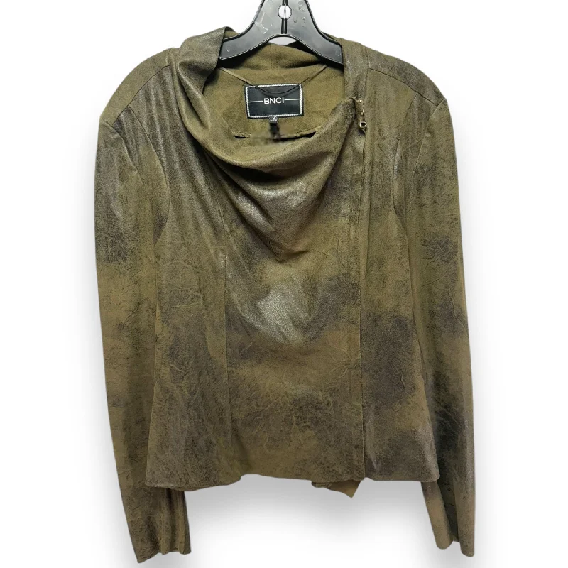 Best Men's Leather CoatsJacket Moto By bnci In Green, Size: L