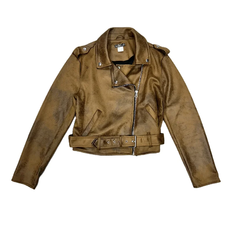 Fashionable Men's Denim JacketsJacket Moto By Venus In Brown, Size: M