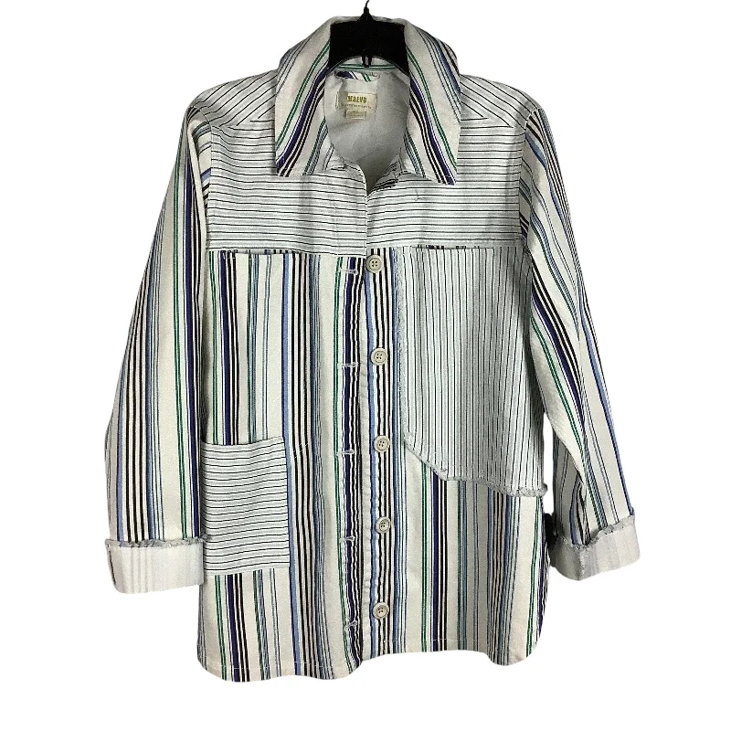 Functional Men's Ski JacketsJacket Shirt By Maeve In Striped Pattern, Size: M