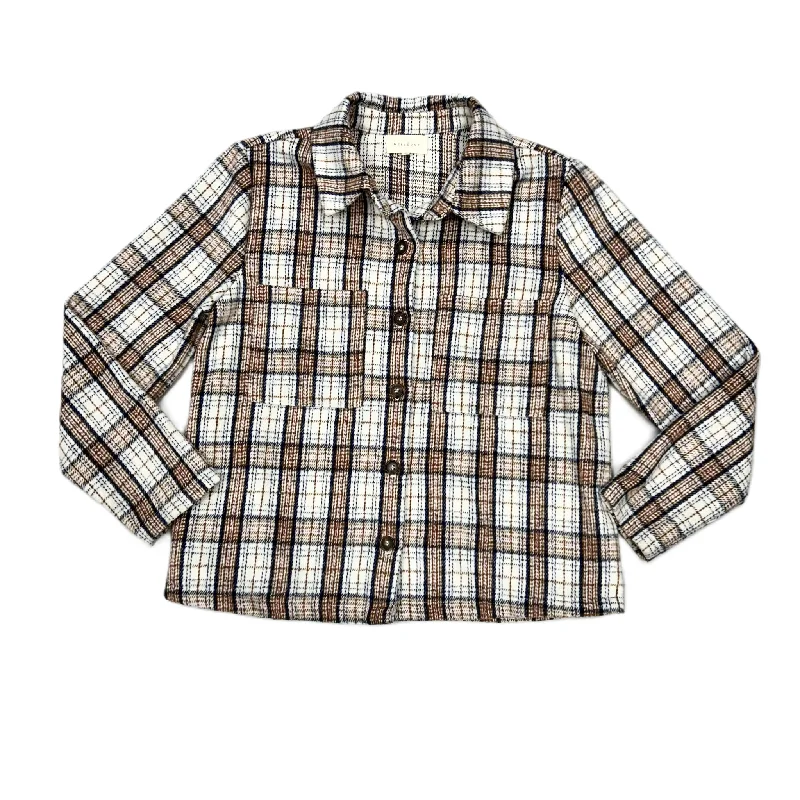 Best Men's Leather CoatsJacket Shirt By Melloday In Plaid Pattern, Size: M