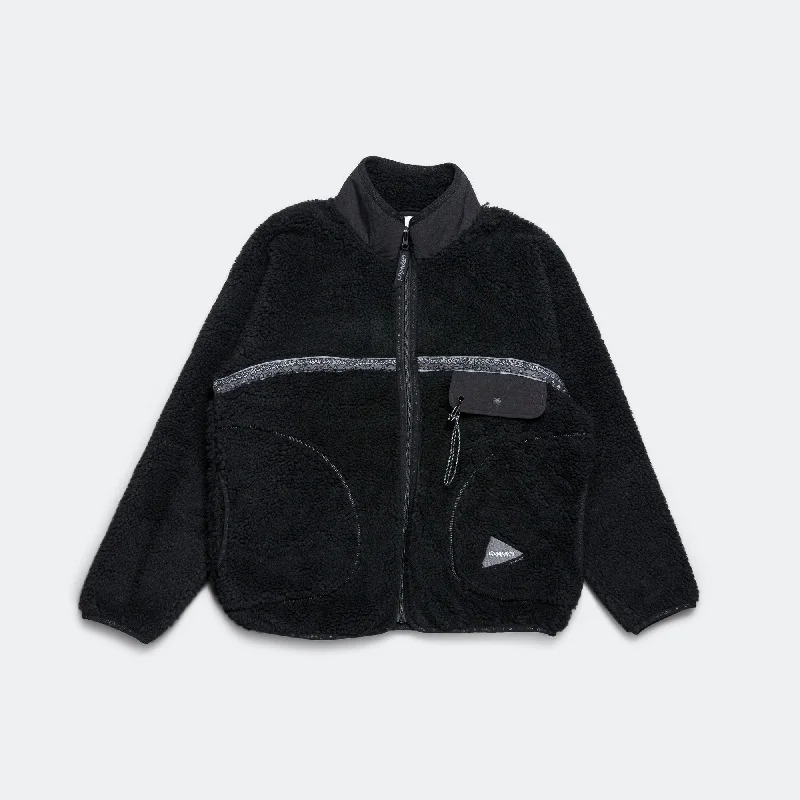 Men's Coats with Military InfluenceJQ Tape Fleece Jacket x and wander - Black