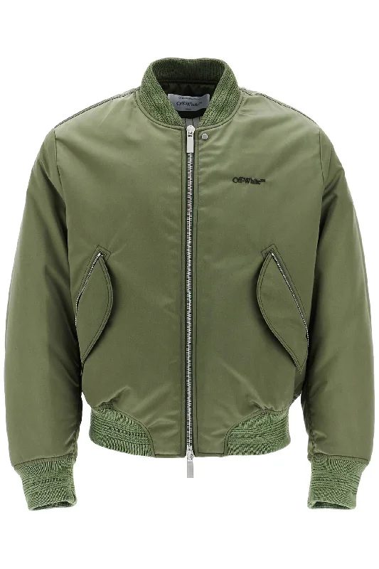 Men's Coats for Cold WeatherOFF-WHITE padded nylon bomber jacket
