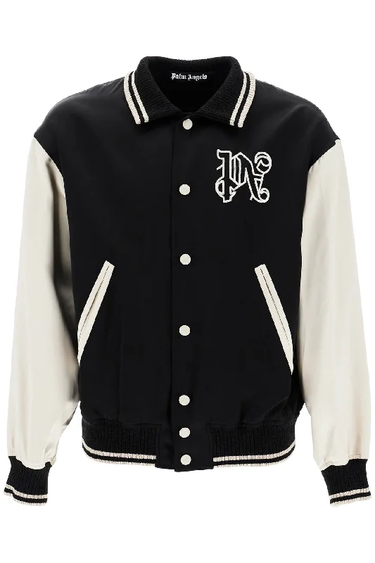 Lightweight Men's WindbreakersPALM ANGELS satin varsity jacket for