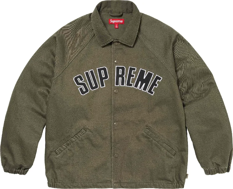 Cool Men's Pea CoatsSupreme Arc Denim Coaches Jacket Olive