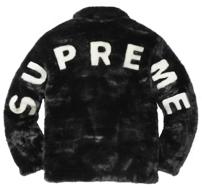 Men's Coats for SnowboardingSupreme Faux Fur Bomber Jacket Black