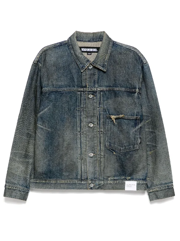 Men's Coats for Winter CampingWashed-Effect Denim Jacket