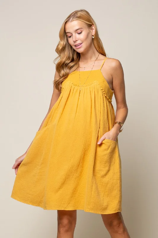 Custom DressShort Embroidered York Gauze Sur Dress