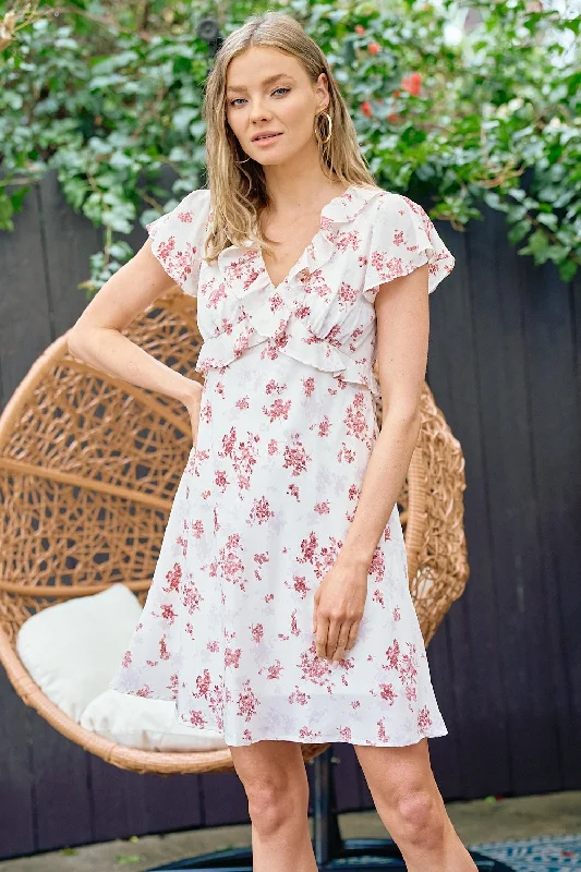 women's fair-trade dressesShort Floral Ruffle Dress