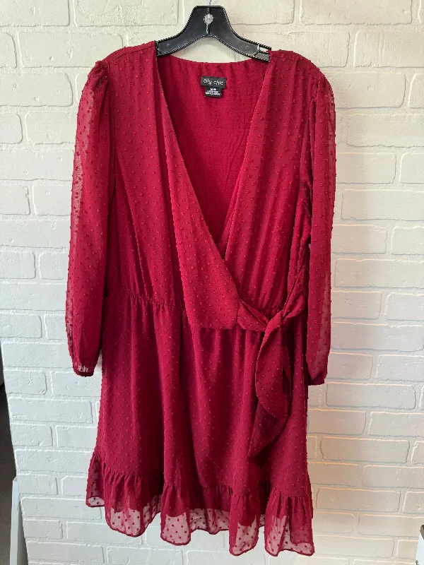 Nursing DressDress Casual Short By City Chic In Red, Size: 1X