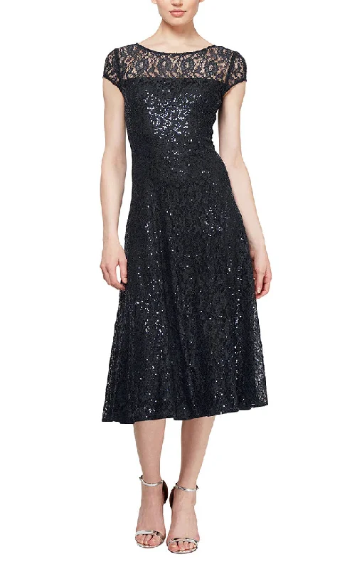 Leather DressSL Fashions 9219129 Lace Short Cocktail Dress